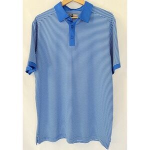 Callaway Polo Shirt Mens Size XL Blue Striped‎ Opti Dri Fit Golf Short Sleeve